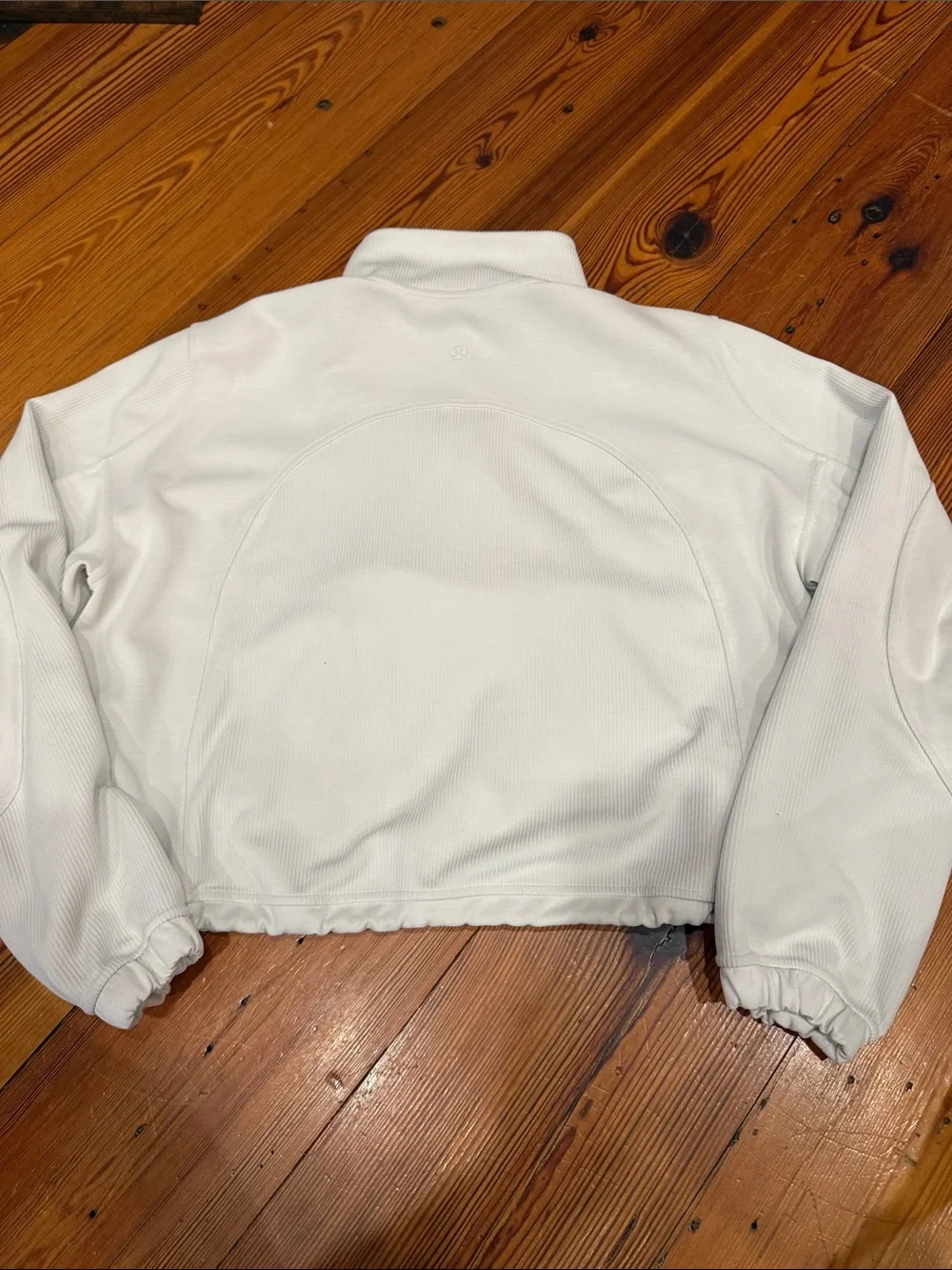 Women's White Half-Zip Funnel Neck Pullover
